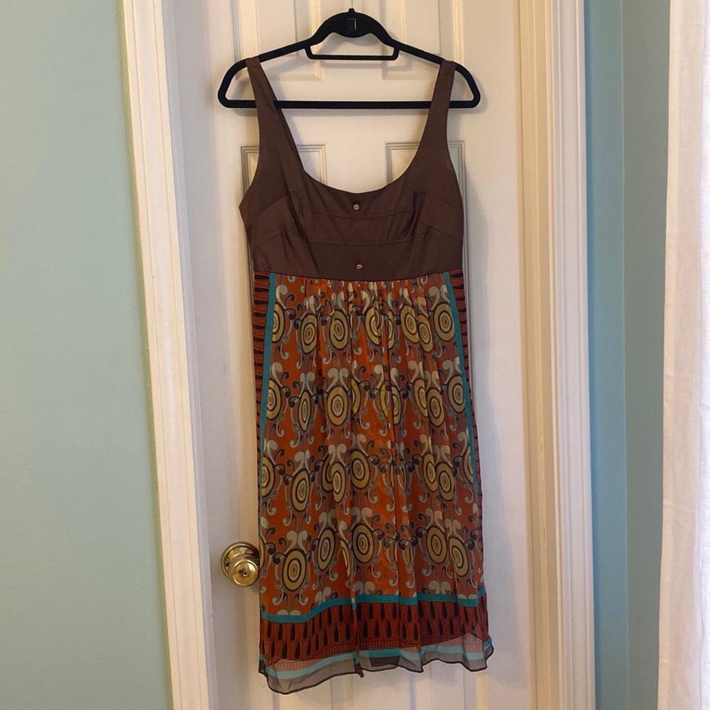 Nicole Miller Brown Patterned Dress - Sz 10